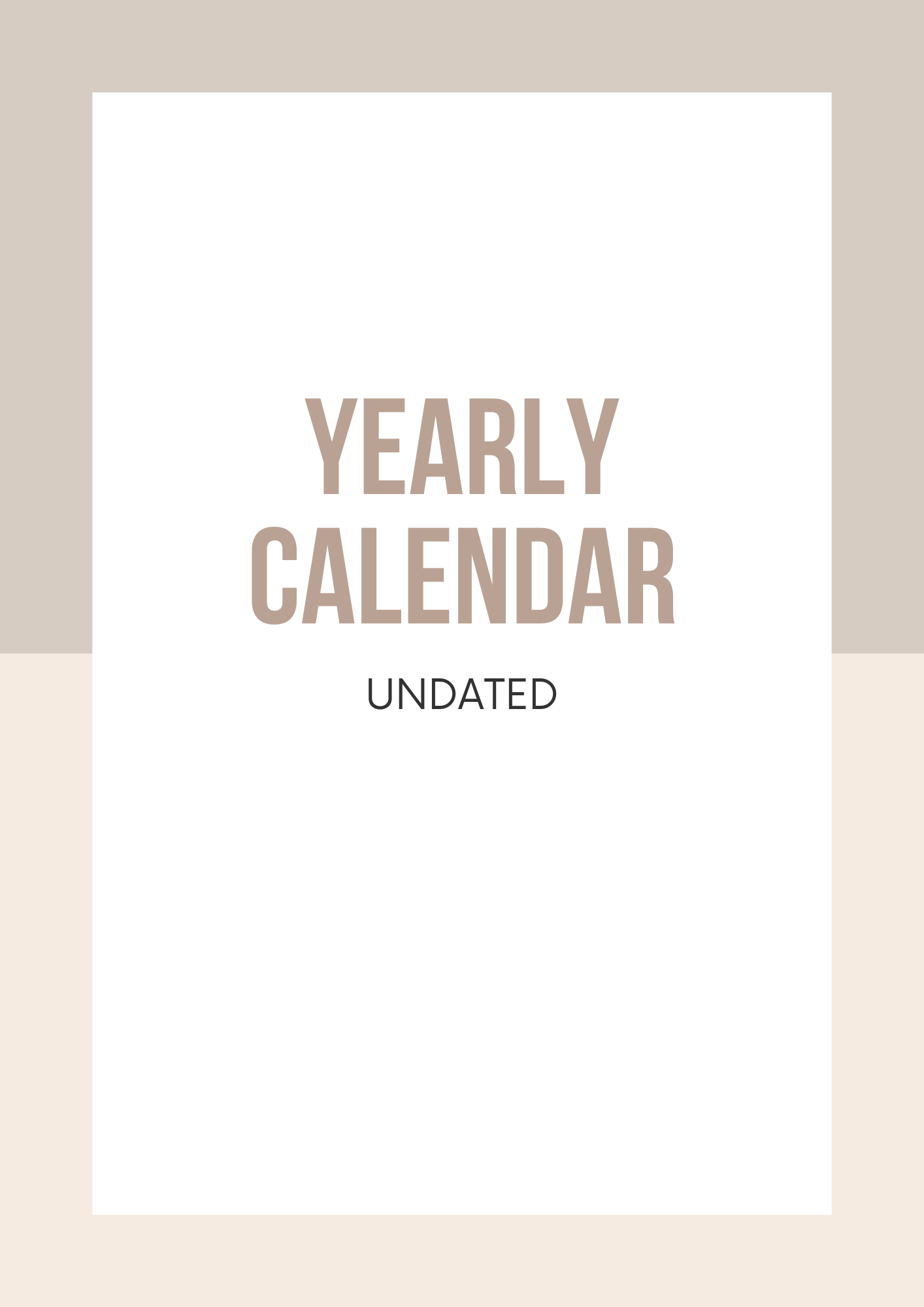 Yearly Calendar Undated